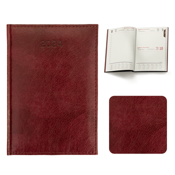 Kalendarz Książkowy A5 Dzienny Madera Bordowy