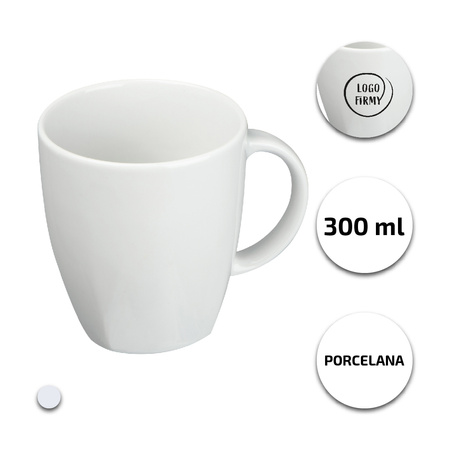 Kubek Porcelanowy Biały 300 ml