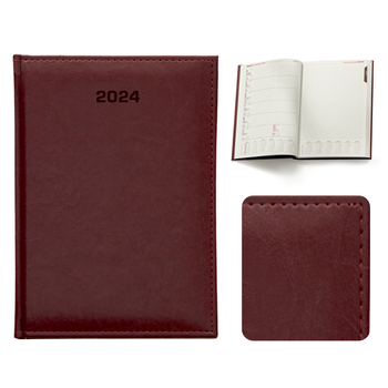 Kalendarz Książkowy B5 Tygodniowo-Notesowy Nebraska Bordowy B459