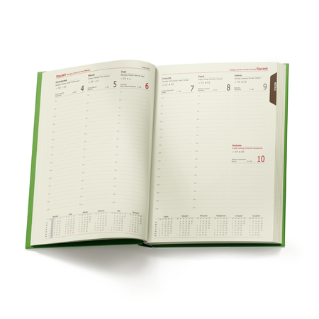 Kalendarz Książkowy A4 Tygodniowy Vivella Zielony Jasny E478