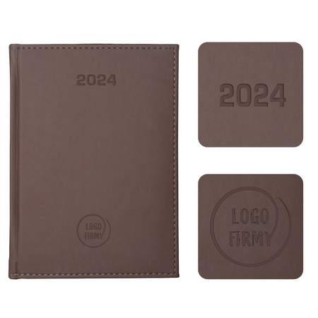 Kalendarz Książkowy A5 Dzienny Vellutino Brązowy Ciemny F963