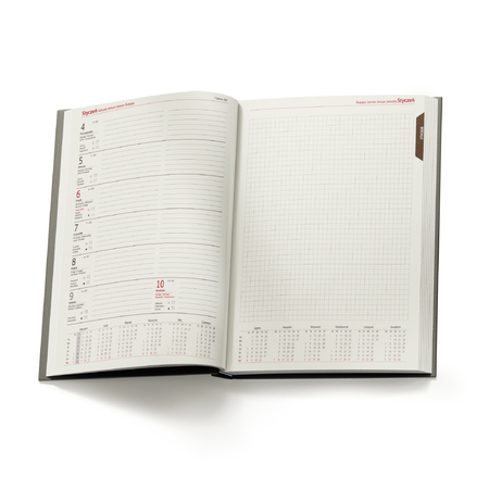 Kalendarz Książkowy B5 Tygodniowo-Notesowy Nebraska Grafitowy D135/M