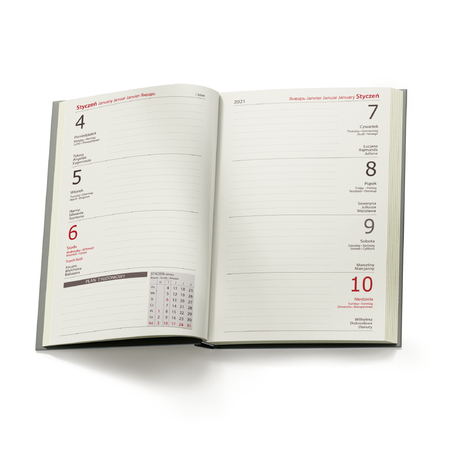 Kalendarz Książkowy A6 Tygodniowy Nebraska Grafitowy D135/M