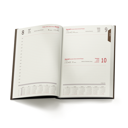 Kalendarz Książkowy A5 Dzienny Nebraska Brązowy Ciemny D556
