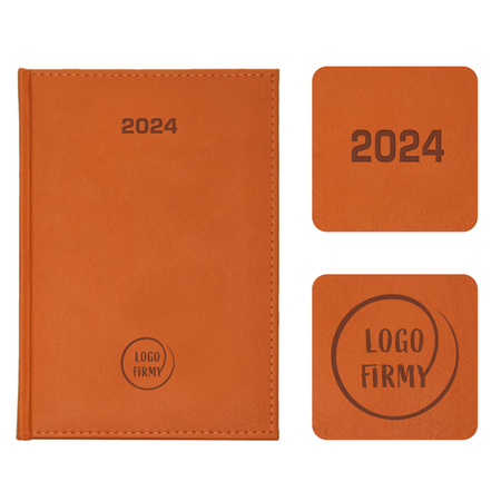 Kalendarz Książkowy B5 Dzienny Denim Pomarańczowy E384