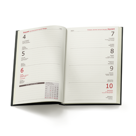 Kalendarz Książkowy A6 Tygodniowy Baladek Czarny