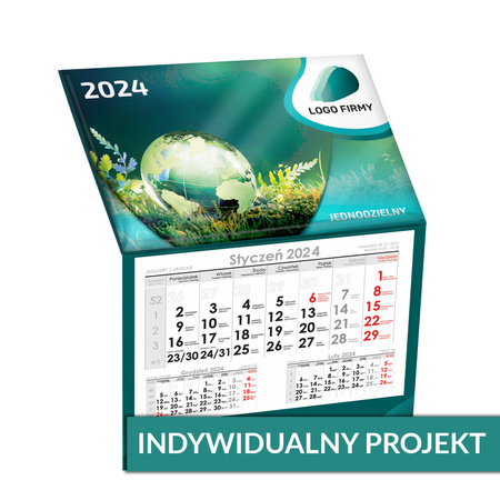 Kalendarz Jednodzielny LUX Główka Wypukła Folia Mat + UV