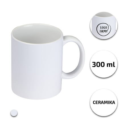 Kubek Ceramiczny Biały 300 ml