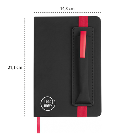 Notatnik na gumkę i uchwytem na długopis