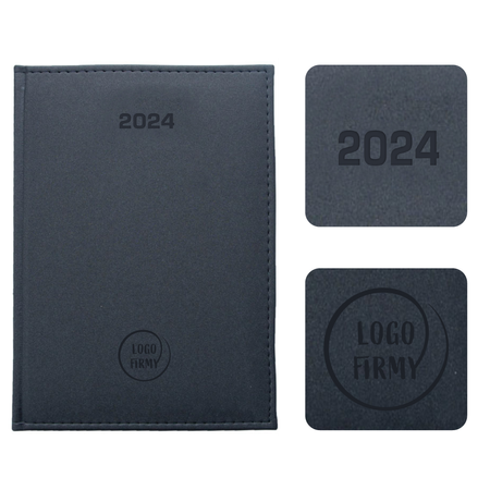 Kalendarz Książkowy A4 Dzienny Velour Grafitowy F493/M