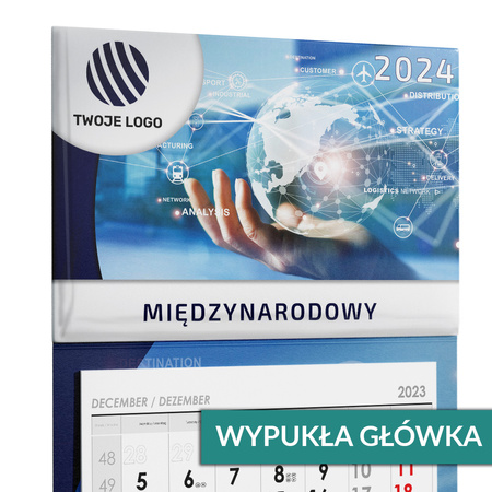 Kalendarz Trójdzielny MIĘDZYNARODOWY Główka Wypukła Folia Mat