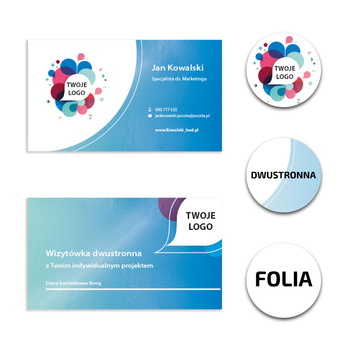 Wizytówka 90x50 mm folia mat/błysk