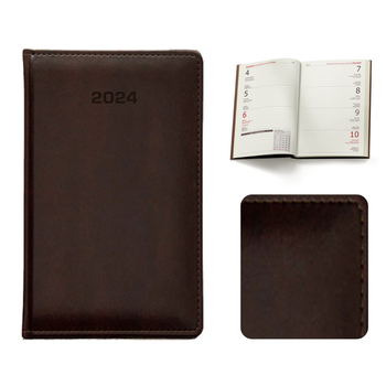 Kalendarz Książkowy A6 Tygodniowy Nebraska Exclusive Brązowy Ciemny D556