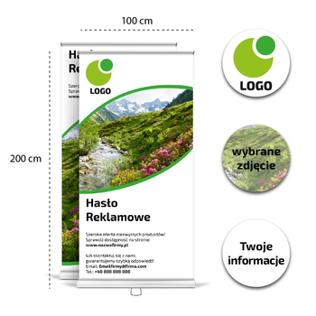 Roll-up reklamowy 100 x 200 cm Dwustronny Klasyczny