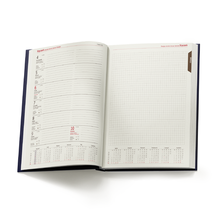 Kalendarz Książkowy B5 Tygodniowo-Notesowy Nebraska Granatowy A227