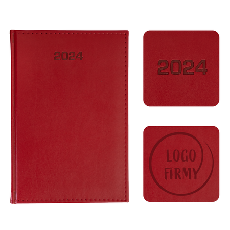 Kalendarz Książkowy A5 Dzienny Gaja Czerwony