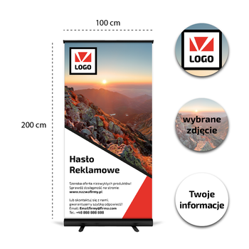 Roll-up reklamowy 100 x 200 cm Black