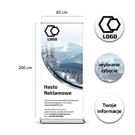 Roll-up reklamowy 85 x 200 cm Premium
