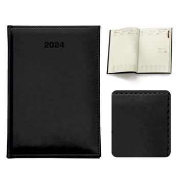 Kalendarz Książkowy A4 Tygodniowy Nebraska Czarny/Nero - Z GUMKĄ