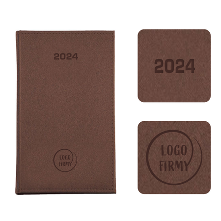 Kalendarz Książkowy A6 Tygodniowy Denim Brązowy Ciemny E391