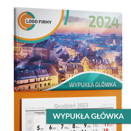 Kalendarz Trójdzielny LUX Główka Wypukła Folia Błysk