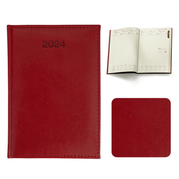 Kalendarz Książkowy A5 Dzienny Caprice Czerwony