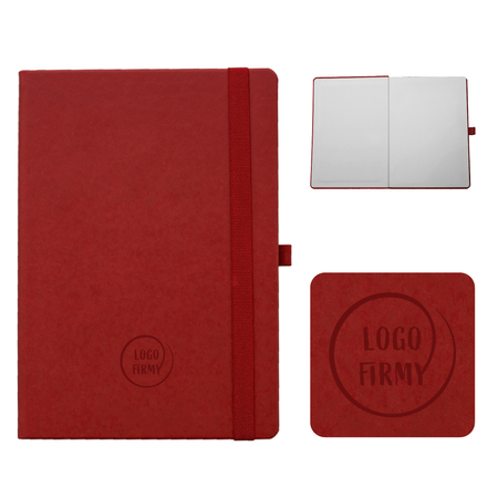 Notes Książkowy B6 KRATKA Vivella z gumką Czerwony 4872