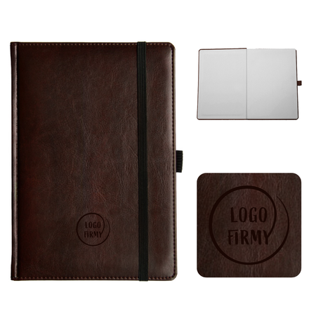 Notes Książkowy A5 KROPKI Nebraska z gumką Brązowy Ciemny D556