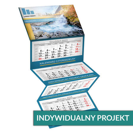 Kalendarz Czterodzielny LUX Główka Wypukła Folia Błysk