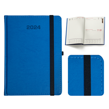 Kalendarz Książkowy A5 Dzienny Nebraska z gumką Niebieski Jasny D140