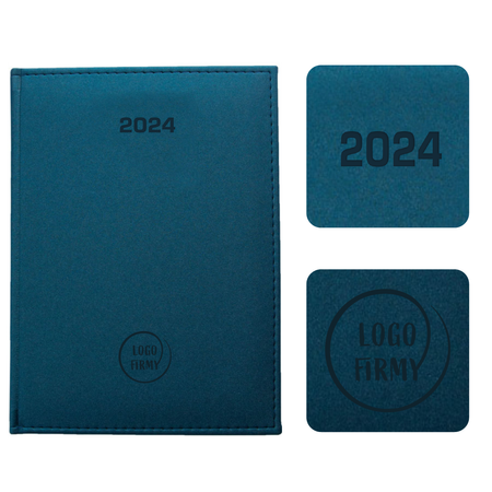 Kalendarz Książkowy A5 Dzienny Velour Niebieski F492/M