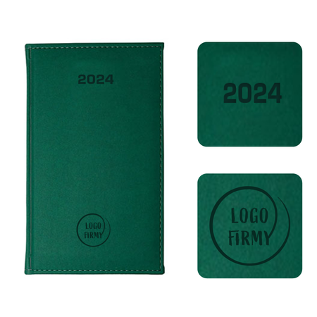 Kalendarz Książkowy A6 Tygodniowy Velour Zielony A839