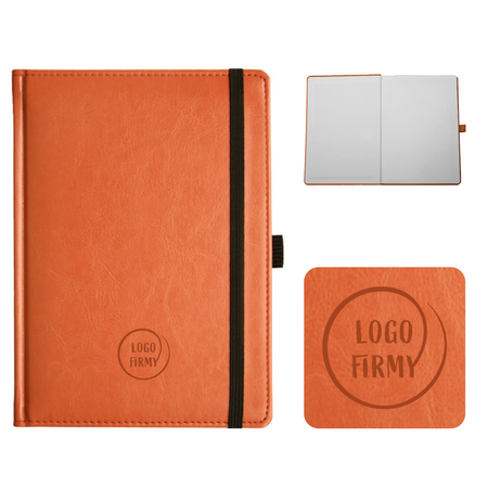 Notes Książkowy A5 KRATKA Nebraska z gumką Pomarańczowy A837