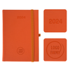Kalendarz Książkowy A5 Dzienny Vellutino z Gumką Pomarańczowy F969