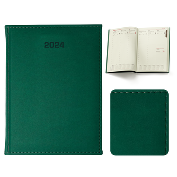 Kalendarz Książkowy B5 Tygodniowy Velour Zielony A839