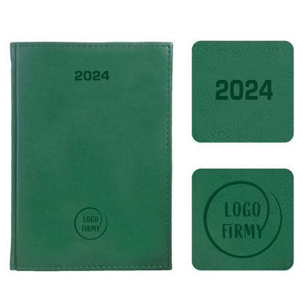 Kalendarz Książkowy A4 Dzienny Nebraska 416 stron Zielony Jasny A224