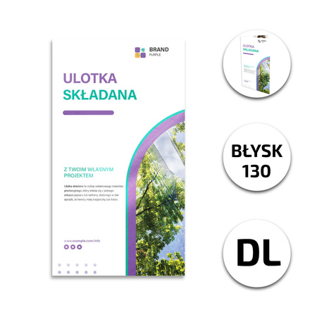 Ulotka Składana DL kreda 130 Błysk