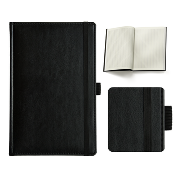 Notes Książkowy A5 KRATKA Nebraska z gumką Czarny/Nero