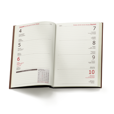 Kalendarz Książkowy A6 Tygodniowy Nebraska Exclusive Brązowy Ciemny D556