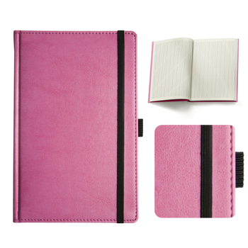 Notes Książkowy A5 KRATKA Nebraska z gumką Liliowy D148