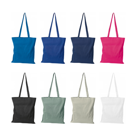 Torba bawełniana kolorowa z długimi uchwytami