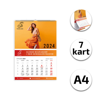 Kalendarz Ścienny Wieloplanszowy A4 Kart 7