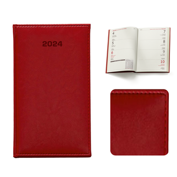 Kalendarz Książkowy A6 Tygodniowy Nebraska Czerwony A222