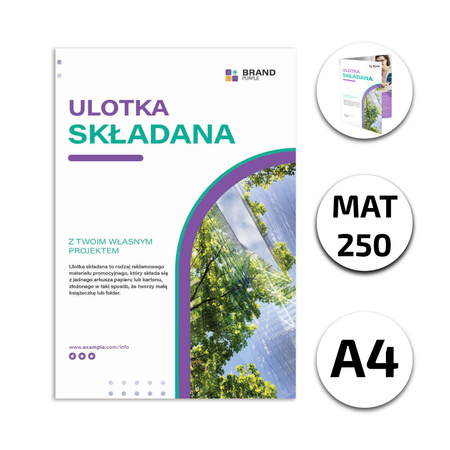 Ulotka Składana A4 kreda 250 Mat