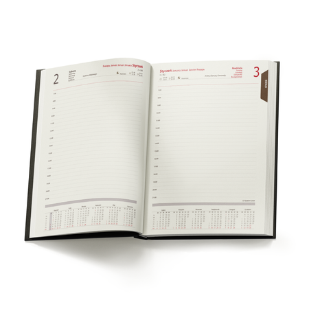 Kalendarz Książkowy A4 Dzienny Nebraska 416 stron Granatowy A227