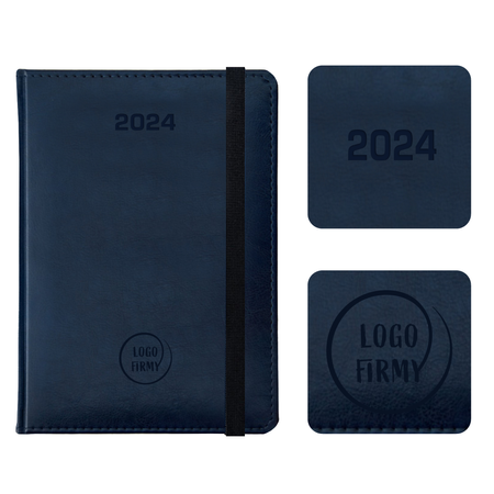 Kalendarz Książkowy A5 Dzienny Nebraska z gumką Niebieski A226