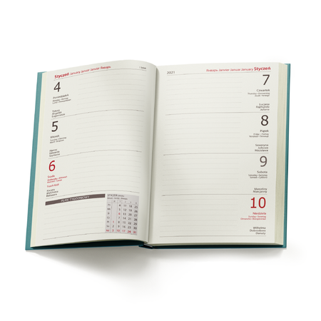 Kalendarz Książkowy A6 Tygodniowy Vivella Turkusowy E999