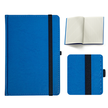 Notes Książkowy A5 KRATKA Nebraska z gumką Niebieski Jasny D140