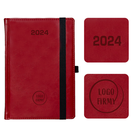 Kalendarz Książkowy A5 Tygodniowy Nebraska z gumką Czerwony A222