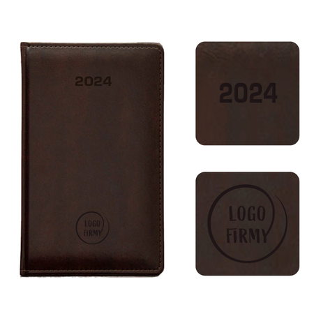 Kalendarz Książkowy A6 Tygodniowy Nebraska Exclusive Brązowy Ciemny D556